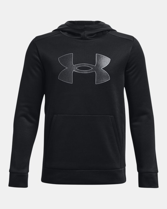 Boys' Armour Fleece® Big Logo Hoodie, Black, pdpMainDesktop image number 0